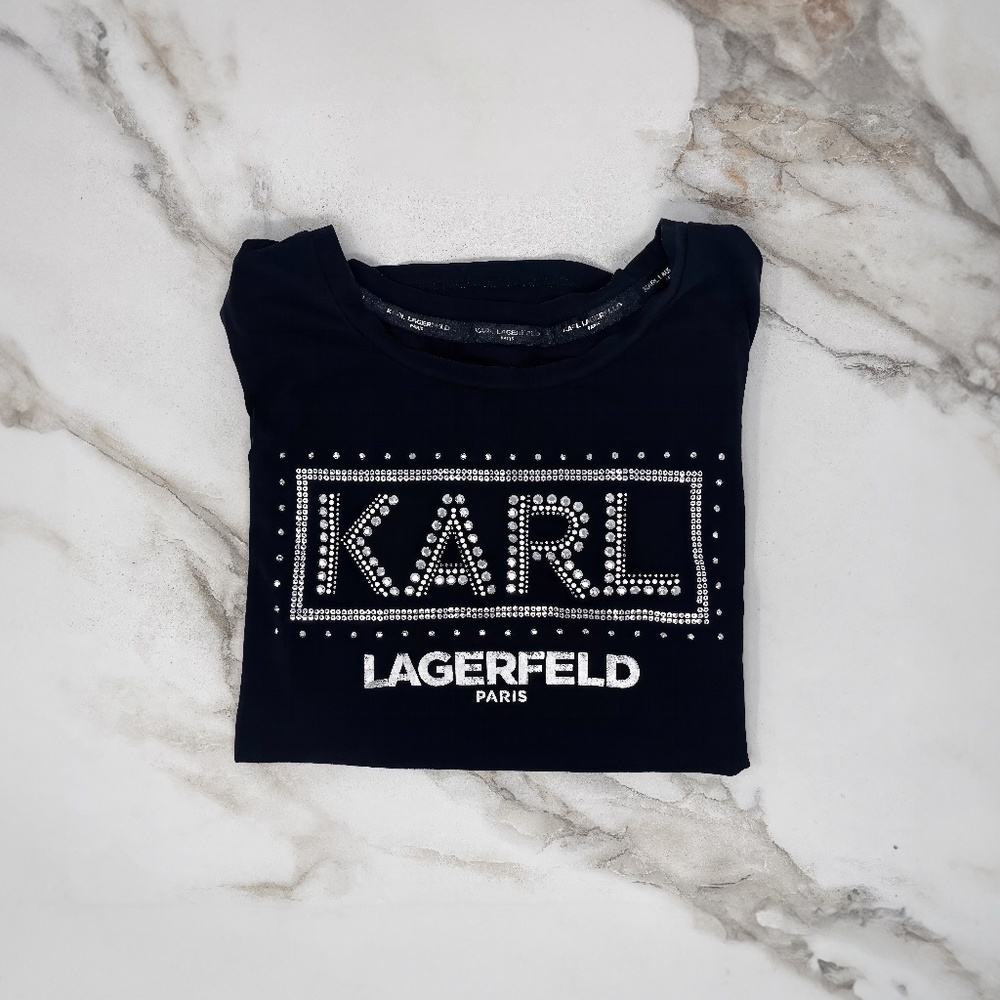 Karl Lagerfeld Black Short-Sleeve Shirt